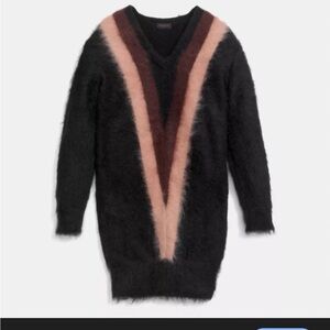 Coach Black Sweater Dress with Pink and Brown Accents